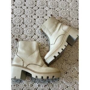 Chunky Sole Chelsea Booties in Cream